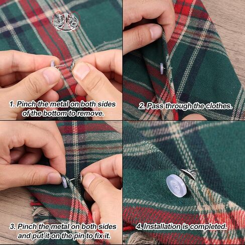 10 Sets 11mm No Sewing Shirt Buttons, 4-Hole Resin Decorative Button Pins Detachable No Sew Buttons for Clothes Cardigans Shirt Dress Sweaters DIY Crafts (Black) in Saudi Arabia