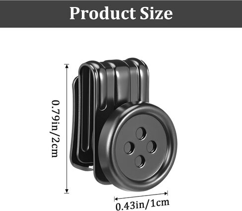 Black Metal Suspender Buttons for Men - No Sew Suspender Clips for Men's Jean Replacement Button, Hat, Pants Clips for Waist Tightener in Saudi Arabia