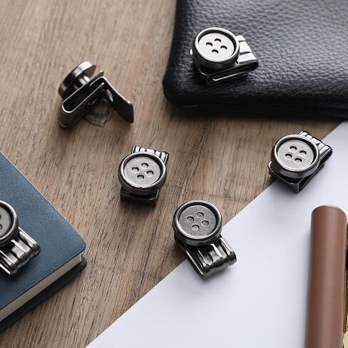 Black Metal Suspender Buttons for Men - No Sew Suspender Clips for Men's Jean Replacement Button, Hat, Pants Clips for Waist Tightener in Saudi Arabia