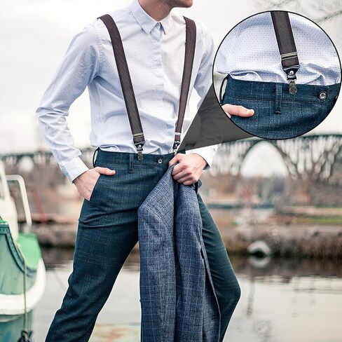 Black Metal Suspender Buttons for Men - No Sew Suspender Clips for Men's Jean Replacement Button, Hat, Pants Clips for Waist Tightener in Saudi Arabia