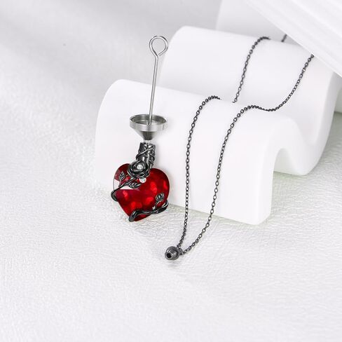 AXOMY Skeleton Necklace 925 Sterling Silver Black Rose Skeleton Pendant Necklace Goth Skull Skeleton Jewelry Gifts for Women Girls Halloween Gothic Party in Saudi Arabia
