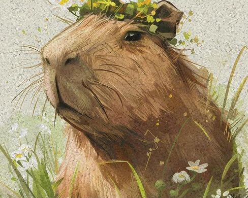 vnuiehg لطيف capybara مضحك DIY الطلاء بأرقام اللوحة مع مجموعات الفن الجدار معلقة ديكور لا مؤطرة للكبار المبتدئين 40 × 50 سم in Saudi Arabia