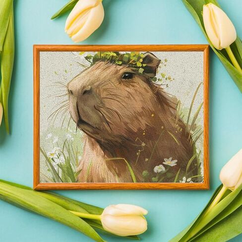 vnuiehg لطيف capybara مضحك DIY الطلاء بأرقام اللوحة مع مجموعات الفن الجدار معلقة ديكور لا مؤطرة للكبار المبتدئين 40 × 50 سم in Saudi Arabia