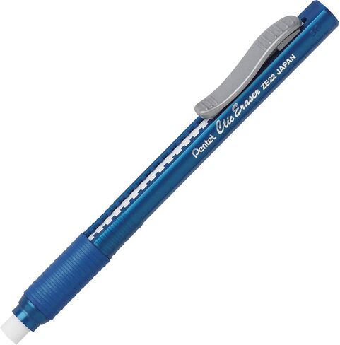 Pentel ZE21TBP3M Clic Eraser Pencil-Style Grip Erasers, White Eraser, Assorted Barrel Colors, 3 Each/Pack in Saudi Arabia