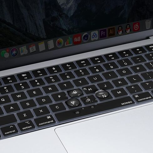 MOSISO Compatible with MacBook Air 15 inch Case 2023 Release A2941 M2 Chip, Protective Plastic Hard Shell Case Cover&Keyboard Cover Skin, Crystal Clear & Black in Saudi Arabia