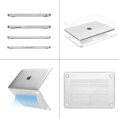 MOSISO Compatible with MacBook Air 15 inch Case 2023 Release A2941 M2 Chip, Protective Plastic Hard Shell Case Cover&Keyboard Cover Skin, Crystal Clear & Black in Saudi Arabia