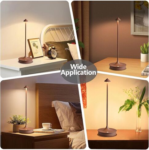 Cordless Table Lamps Rechargeable, LED Desk Lamp 4000mAh Battery Operated Outdoor Waterproof Portable Touch Dimmable Table Light for Patio/Restaurant/Bar/Indoor (Black-2PC) in Saudi Arabia