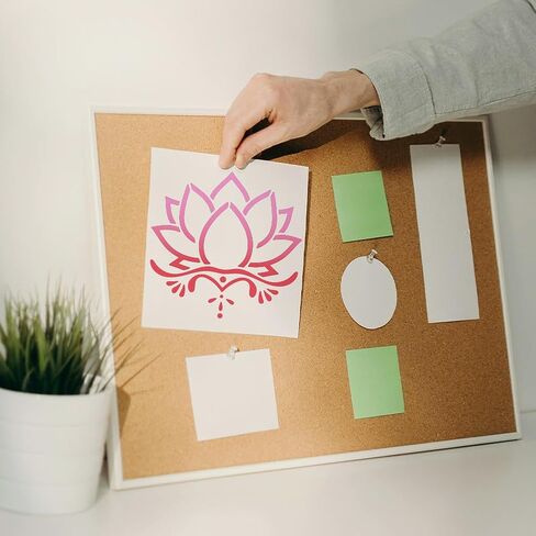 Mayjoydiy 9 Styles Lotus Flower Stencils Water Lily Stencil 7.8x7.8inch Lotus stencil للطلاء مع قوالب نباتية طبيعية للطبيعة للحرف على Wood Wood Gall Decor in Kuwait