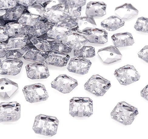PANDAHALL 100PCS 2 ثقب أكريليك بلوري واضحة النطق الأزرار خياطة خياطة أزرار المجوهرات سكرابوكينغ أوكتانجل 0.43x0.43 بوصة ثقب الوجه: 1 ملم in Saudi Arabia