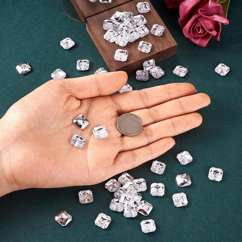 PANDAHALL 100PCS 2 ثقب أكريليك بلوري واضحة النطق الأزرار خياطة خياطة أزرار المجوهرات سكرابوكينغ أوكتانجل 0.43x0.43 بوصة ثقب الوجه: 1 ملم in Saudi Arabia