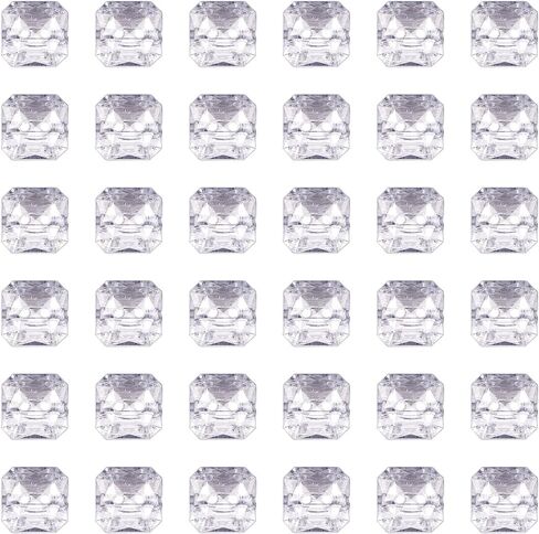 PANDAHALL 100PCS 2 ثقب أكريليك بلوري واضحة النطق الأزرار خياطة خياطة أزرار المجوهرات سكرابوكينغ أوكتانجل 0.43x0.43 بوصة ثقب الوجه: 1 ملم in Saudi Arabia
