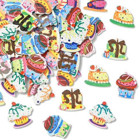 Liqunsweet 100 pcs أزرار خياطة الخشب القديمة أبيض والأسود 2 ثقوب مسطحة جولة الأزرار الخشبية للطباعة الحرف DIY Art Project in Saudi Arabia