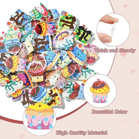 Liqunsweet 100 pcs أزرار خياطة الخشب القديمة أبيض والأسود 2 ثقوب مسطحة جولة الأزرار الخشبية للطباعة الحرف DIY Art Project in Saudi Arabia