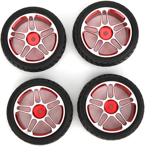 Plplaaoo RC Car Tyre and Wheel Hub Set 1 16 Scale Presection Presactions لـ SCY 16101 ، 16102 ، 16103 ، 16201Pro Red in Saudi Arabia