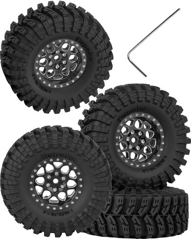 RC 1.3 عجلات وإطارات Beadlock لـ 1/18 TRX4M 1/24 SCX24 FCX24 RC CRAWLER CAR ، 4pcs RC 1.3 في الحافات النحاسية وعرجلات الربح الألمنيوم ، حافات وإطارات بحرية ، أزرق أزرق بحري ، in Saudi Arabia
