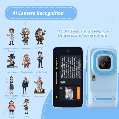 Kids WiFi AI Camera Camcorder- مرح كاميرا التعلم الرقمي مع التعرف على الكائنات ، وعضوية الذكاء الاصطناعي ، 11 معلم منظمة العفو الدولية ، لعبة متعددة اللغات- عيد ميلاد للأولاد الذين تتراوح أعمارهم بين 3 و 9 سنوات (وردي) in Saudi Arabia