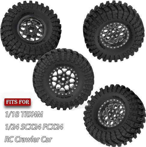 RC 1.3 عجلات وإطارات Beadlock لـ 1/18 TRX4M 1/24 SCX24 FCX24 RC CRAWLER CAR ، 4pcs RC 1.3 في الحافات النحاسية وعرجلات الربح الألمنيوم ، حافات وإطارات بحرية ، أزرق أزرق بحري ، in Saudi Arabia