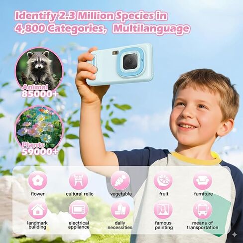 Kids WiFi AI Camera Camcorder- مرح كاميرا التعلم الرقمي مع التعرف على الكائنات ، وعضوية الذكاء الاصطناعي ، 11 معلم منظمة العفو الدولية ، لعبة متعددة اللغات- عيد ميلاد للأولاد الذين تتراوح أعمارهم بين 3 و 9 سنوات (وردي) in Saudi Arabia