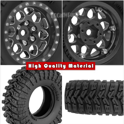 RC 1.3 عجلات وإطارات Beadlock لـ 1/18 TRX4M 1/24 SCX24 FCX24 RC CRAWLER CAR ، 4pcs RC 1.3 في الحافات النحاسية وعرجلات الربح الألمنيوم ، حافات وإطارات بحرية ، أزرق أزرق بحري ، in Saudi Arabia
