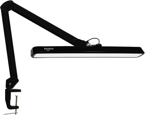 LED Architect Desk Lamp ، 2500 Lumens ، Dimmable ، ذراع أرجوحة معدنية ، 5 درجات حرارة ملونة ، 30 واط ، مثالية لعمل المهام ، الصياغة ، القراءة ، مصباح طاولة المكتب المشبك مع 324 LED مشرق (أسود ، 30 سم) in Kuwait