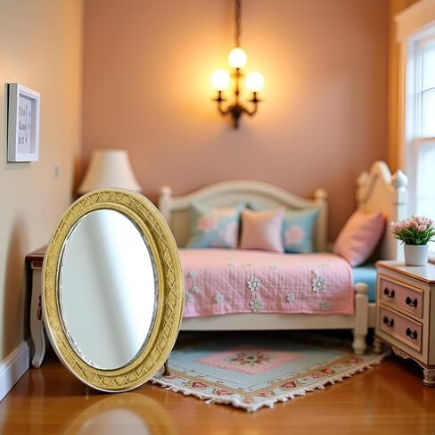 Miniature Dollhouse Mirror Frame Frame Mirror Dollhouse Victorian Baroque Wall Decor in Kuwait