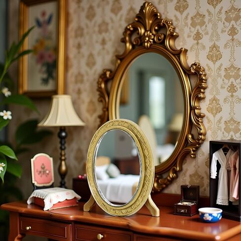 Miniature Dollhouse Mirror Frame Frame Mirror Dollhouse Victorian Baroque Wall Decor in Kuwait