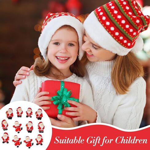 Housoutil Santa Claus 12pcs Mini Christmas الحلي ، تماثيل الراتنج الأحمر لديكور حديقة دمية DIY in Kuwait