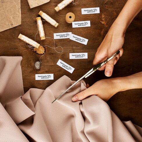 100 PCS ملصقات خياطة مخصصة مصنوعة يدويًا متشابكة نمط القلب العلامات العلامات المصنوعة يدويًا مع ملصقات حب الخياطة على ملصقات الملابس للعناصر المصنوعة يدويًا ، أبيض in Kuwait