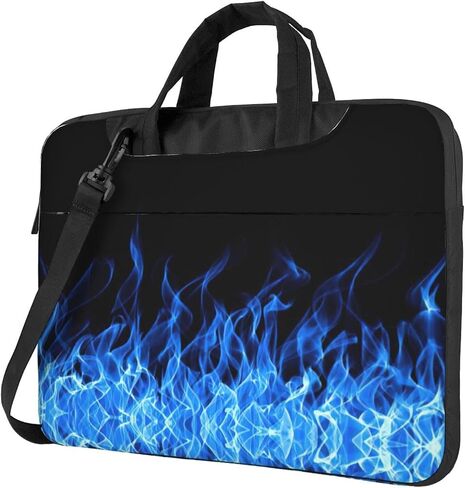 Blue Flame Print Print Bag Bag Bag Case Corte Counter Bag Bag مع حماية مبطنة جيوب فسيحة ، أسود in Saudi Arabia