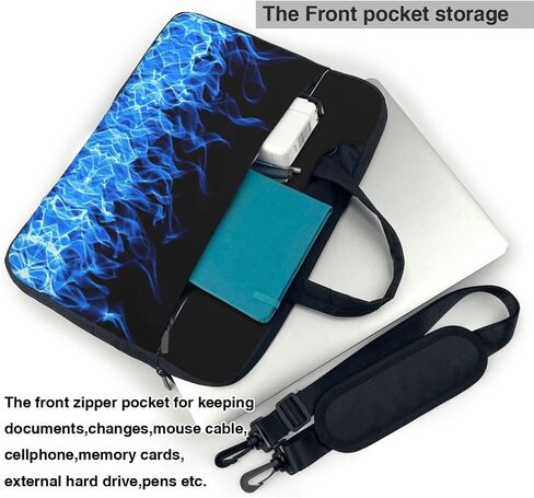 Blue Flame Print Print Bag Bag Bag Case Corte Counter Bag Bag مع حماية مبطنة جيوب فسيحة ، أسود in Saudi Arabia