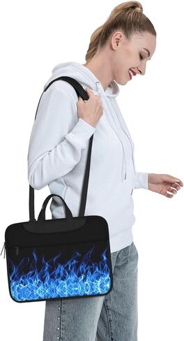Blue Flame Print Print Bag Bag Bag Case Corte Counter Bag Bag مع حماية مبطنة جيوب فسيحة ، أسود in Saudi Arabia