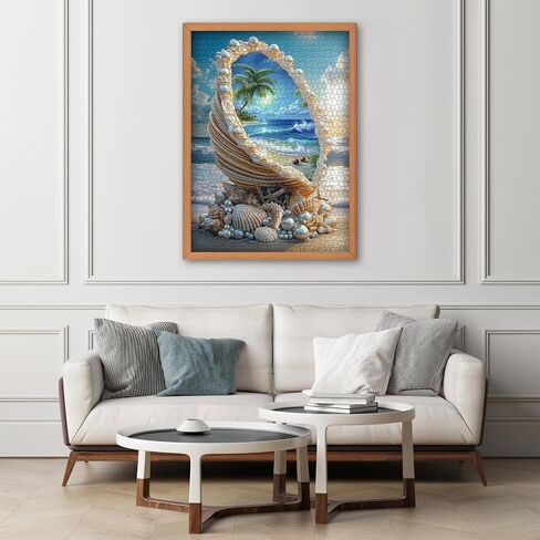 Beach Puzzles for Adults 1000 Piece, PICKFORU Summer Marine Jewel Seashell Puzzle, Unique Beautiful Pearl Shell Ocean Theme, Sea Jigsaw Puzzles Scenery Scenic in Saudi Arabia