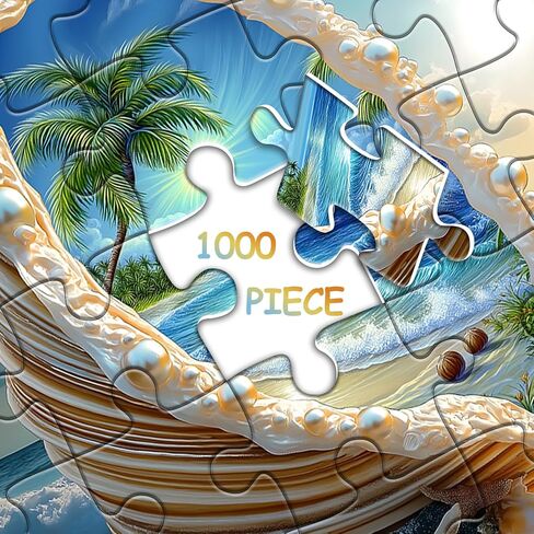 Beach Puzzles for Adults 1000 Piece, PICKFORU Summer Marine Jewel Seashell Puzzle, Unique Beautiful Pearl Shell Ocean Theme, Sea Jigsaw Puzzles Scenery Scenic in Saudi Arabia