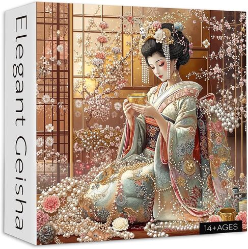 PICKFORU Elegant Geisha Puzzles for Adults 1000 Pieces, Retro Kimono Cherry Blossom Jigsaw Puzzles, Japanese Art Puzzle as Wall Art Decor in Saudi Arabia