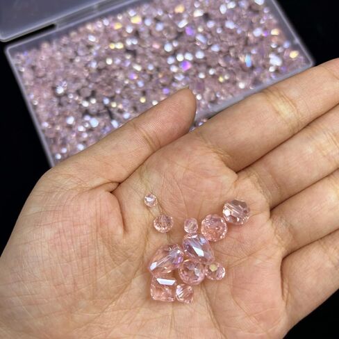 613 Pieces Glass Beads for Jewelry Making, 4-10mm Green Assorted Shapes Transparent Crystal Bead Loose Bulk Faceted Beads for DIY Craft Earring Necklace Bracelet in Kuwait