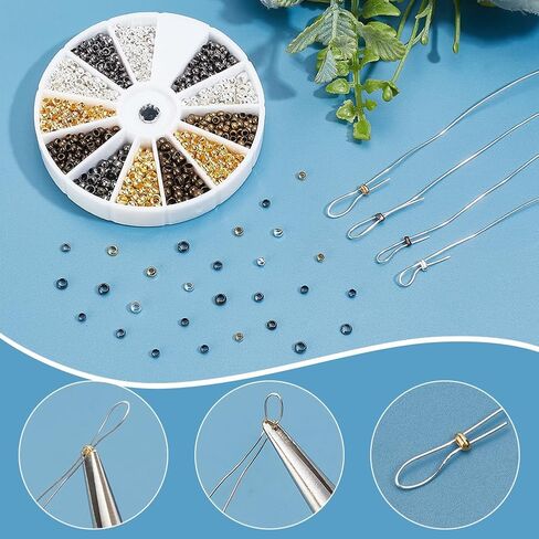 Ph Pandahall 1832pcs 4 ألوان 3 أحجام حبات Rondelle Crimp ، 2/2.5/3mm النحاس المشبك الطرفي ، حبات الفواصل المعدنية سدادات الفواصل المعدنية ، حبات صغيرة ، مصممة مصممة للزواج من مجوهرات المجوهرات. in Saudi Arabia