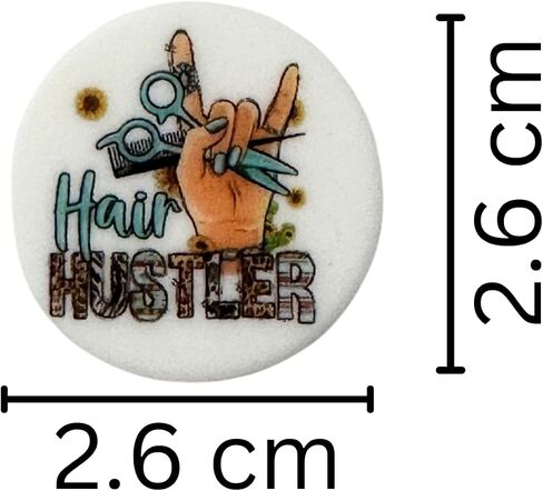 Hair Hustler Dresser Stylist Silicone Focal Bead White Circle | 12 Pack for Freshie Hangers Beaded Pens 2.6 cm Wholesale Bulk Keychain Letters in Saudi Arabia