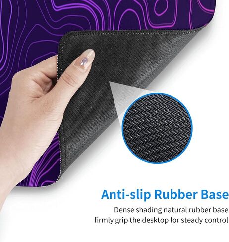 طبوغرافية لوحة الماوس الكبيرة XL Gaming Purple Desk Mat Big Long Extended Computer لوحة مفاتيح Mousepad غير قسيمة لإكسسوارات ديكور المكتب المنزلي للكمبيوتر المحمول 11.8 × 31.5 في in Saudi Arabia