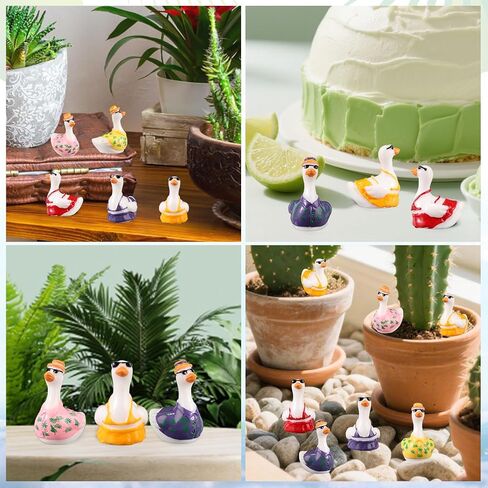 60pcs راتنج راتنج صغير ، 3 لون صغير صغير صغير من هاواي بيكيني أوزة كومبو مصغرة للحيوانات الأشكال الإكسسوارات لـ DIY Summer Dollhouse Garden Bonsai Micro. in Saudi Arabia
