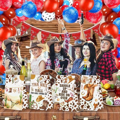 24 PCS Western Cowboy Goodie حقائب مع ملصقات ، وأكياس عيد ميلاد Western Western Cowbo in Saudi Arabia