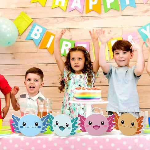 Kosiz 24 PCS Axolotl Party Favor Bags with Handles Axolotl موضوع Goodie Gift Paper Treats Wordy Lags لعيد ميلاد لوازم حفلات استحمام الطفل in Saudi Arabia