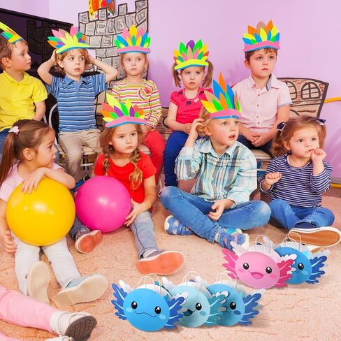 Kosiz 24 PCS Axolotl Party Favor Bags with Handles Axolotl موضوع Goodie Gift Paper Treats Wordy Lags لعيد ميلاد لوازم حفلات استحمام الطفل in Saudi Arabia