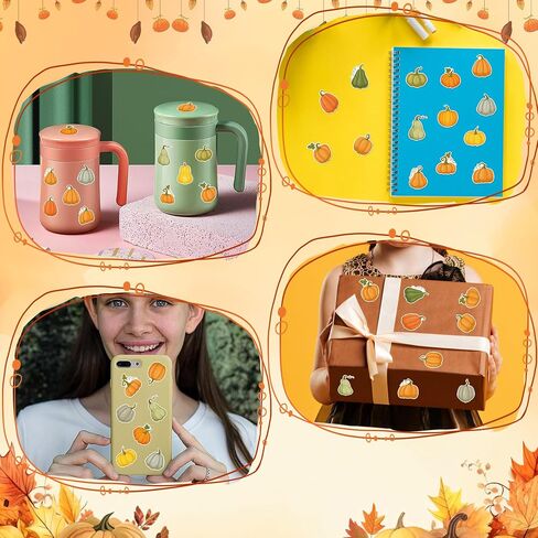 400 PCS عيد الشكر ملصقات القرع للأطفال ، ملصقات متنوعة من الخريف الخريف لخريف اليقطين لأظرف DIY الحرف اليدوية الشكر. in Saudi Arabia