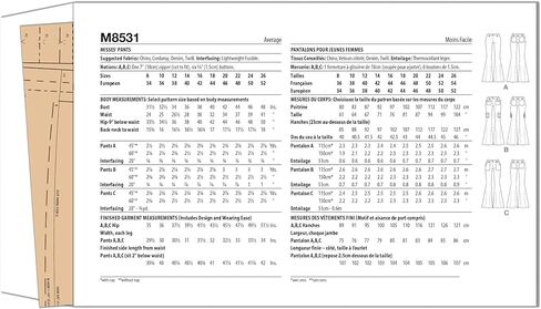 McCall's M8531K5 Misses 'Y2K مستوحاة من سراويل الخياطة حزمة نمط ، رمز التصميم M8531 ، الأحجام 8-10-12-14-16 in Saudi Arabia