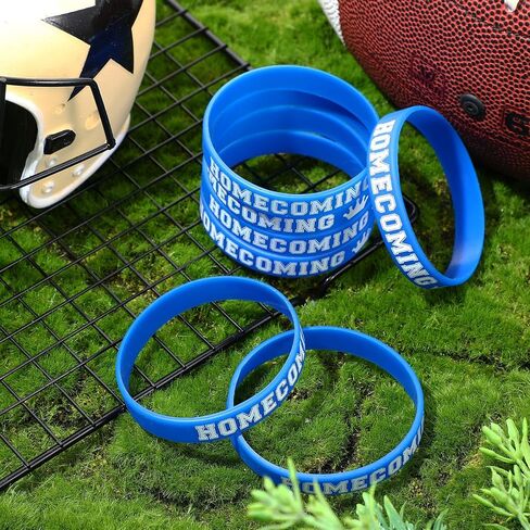 Ecally 30 Pcs Homecoming Party Decorations Homecoming Silicone Bracelets Party Favor Rubber Wristbands Supplies for Students Prize Gifts Goodie Stuffers Fillers(Black,Gold) in Saudi Arabia