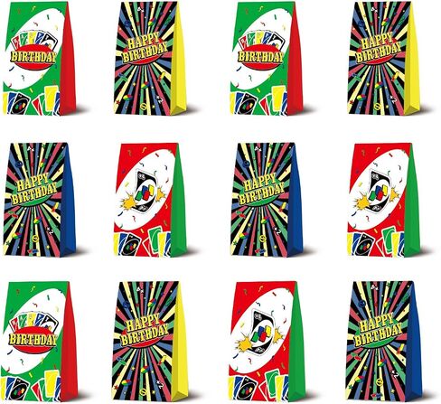 12pcs بطاقة بطاقة موضوع عيد ميلاد حفلة الزخارف لعبة الأكياس الورقية ، لوازم حقائب هدايا الحفلات in Kuwait