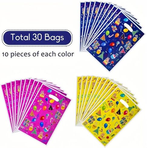 BFXBNX 30-piece set of 6.3-inch × 10-inch party gift bags, birthday bags for kids. in Saudi Arabia