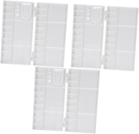 DOITOOL 3pcs Folding Plastic Watercolor Pigment Box Mixing Palette Lightweight Art Paint Mixing Trays for Watercolor Oil and Pigments in Saudi Arabia