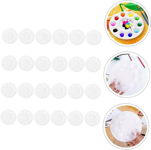 DOITOOL 24pcs Watercolor Pigment Plate Art Student Supplies Paint Tray Liners Smooth Surface Gouache Tray Oil Painting Palette in Saudi Arabia