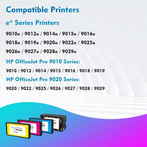 962XL استبدال الأسود المعاد تصنيعه لـ HP 962XL من خراطيش الحبر الأسود HP962 HP 962 XL متوافق مع OfficeJet 9015E 9018E 9025E OfficeJet Pro 9025 9018 9015 9010 9020 (Pack) in Kuwait